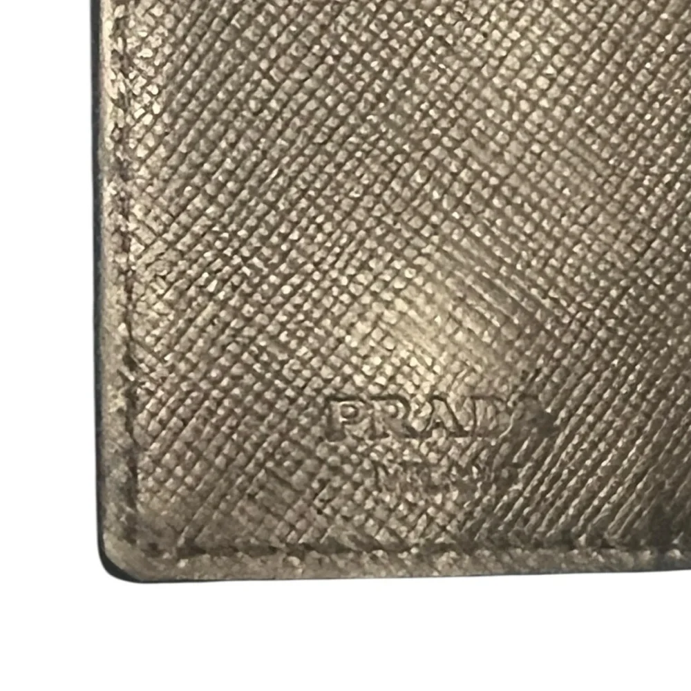 Prada Black Tessuto Nylon Saffiano‎ Leather 6 Key Holder Wallet Made in Italy